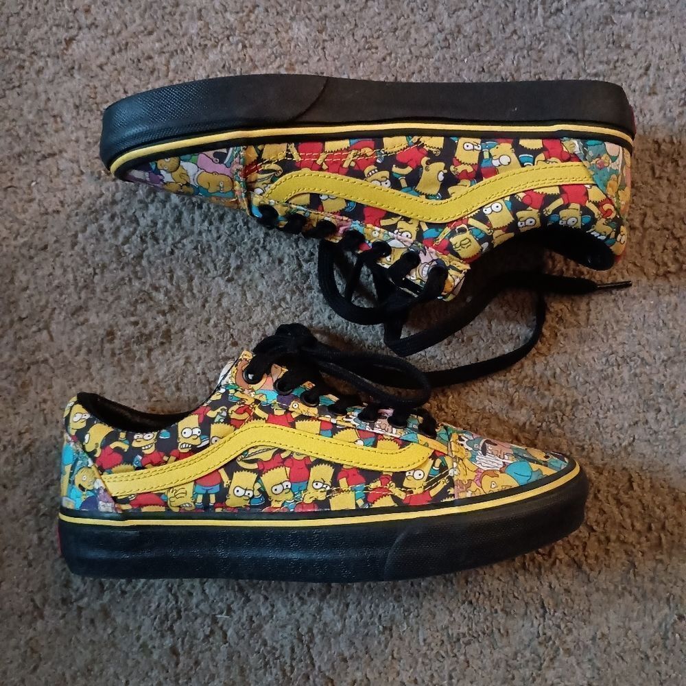 Rare Vans Simpsons Off the Wall Springfield Community  Sneakers HTF WMN 9 MN 7.5